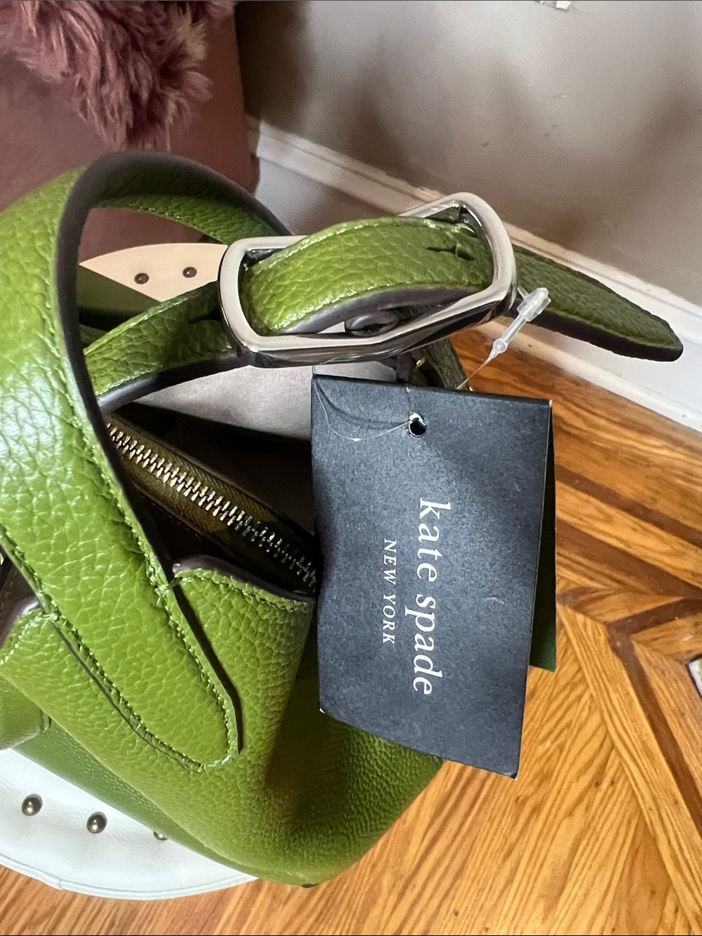 kate spade Olive Green Pebbled Leather Tote - Picture 3 of 6